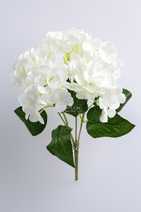 Yapay Lüx 5 Dallı Islak Ortanca Demeti 45 cm Beyaz - 2