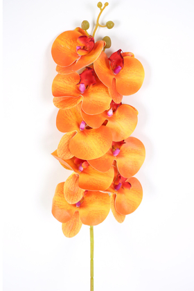 Yapay Dal Baskılı Orkide Çiçeği 88 cm Turuncu - 2