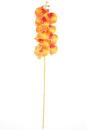 Yapay Dal Baskılı Orkide Çiçeği 88 cm Turuncu - 5