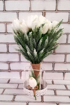 Gelin Çiçeği Evo Beyaz Islak Lale 2li set - 1