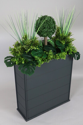 Yapay Bitkili Cafe Restaurant İç Mekan Saksılı Aranjman Model 1 (24 cm x 67 cm x 120 cm) - Yapay Çiçek Deposu