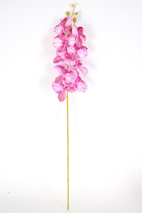 Yapay Dal Baskılı Orkide Çiçeği 88 cm Fuşya Çizgili - 3