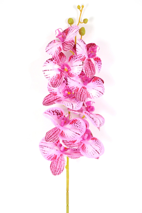 Yapay Dal Baskılı Orkide Çiçeği 88 cm Fuşya Çizgili - 2