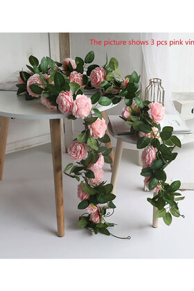 Yapay Sarmaşık Yapay Çiçek Güllü 200 cm Pembe - 2