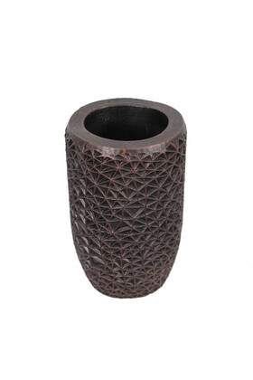 Lüx Beton Retro Tombul Vazoda Yapay Islak Ortana Tanzimi 25 cm Pastel Yeşil - 3