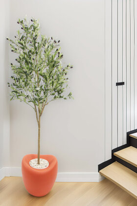 Yapay Ağaç Dinazor Yumurtası Saksıda Zeytin Ağacı 195 cm Kiremit - Yapay Çiçek Deposu