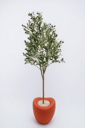 Yapay Ağaç Dinazor Yumurtası Saksıda Zeytin Ağacı 195 cm Kiremit - 2