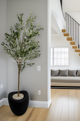 Yapay Ağaç Dinazor Yumurtası Saksıda Zeytin Ağacı 195 cm Siyah - Yapay Çiçek Deposu