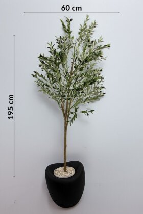Yapay Ağaç Dinazor Yumurtası Saksıda Zeytin Ağacı 195 cm Siyah - 4