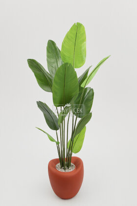 Yapay Ağaç Dinazor Yumurtası Saksıda 12 Yapraklı Starliçe Ağacı 205 cm Kiremit - 2