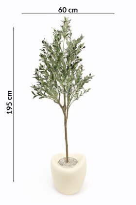 Yapay Ağaç Dinazor Yumurtası Saksıda Zeytin Ağacı 195 cm Andezit - 4
