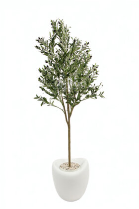 Yapay Ağaç Dinazor Yumurtası Saksıda Zeytin Ağacı 195 cm Beyaz - 2