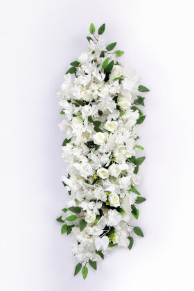 Düğün Nişan Söz Masa Çiçeği Hazır Tag Çiçeği Pastel Serisi 120 cm x 50 cm Beyaz - 2