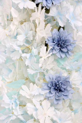 Düğün Nişan Söz Masa Çiçeği Hazır Tag Çiçeği Pastel Serisi 120 cm x 50 cm Mavi-Beyaz - 3