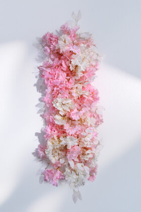 Düğün Nişan Söz Masa Çiçeği Hazır Tag Çiçeği Pastel Serisi 120 cm x 50 cm Pembe-Beyaz - 2