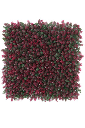 Yapay Çamdalı Model Duvar Bitki Kaplaması 50x50 cm Yeşil-Fuşya - Yapay Çiçek Deposu