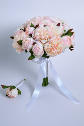 Ebedi Bağ Erengül Gelin Buketi 2li Set Somon - 2