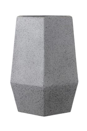 Fiber Stone Saksı Altıgen Model Beton Dokulu 60 cm Gri-Siyah (Kırılmaz-Çizilmez) - 3