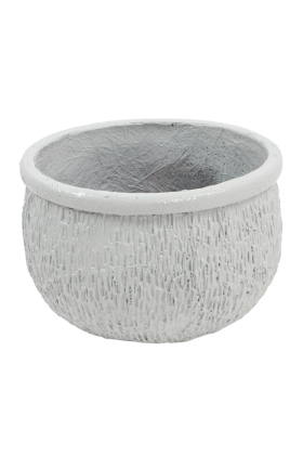 Fiber Stone Saksı Çanak Model 15 cm Beyaz - Yapay Çiçek Deposu