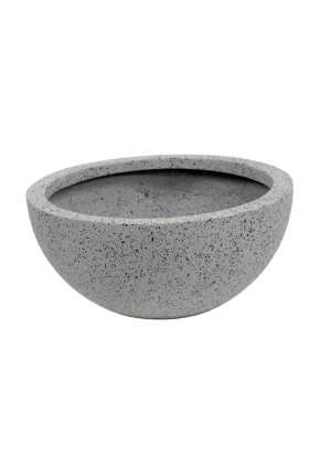 Fiber Stone Saksı Küçük Tas Model Beton Dokulu 20 cm Gri-Siyah (Kırılmaz-Çizilmez) - Yapay Çiçek Deposu