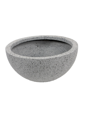 Fiber Stone Saksı Küçük Tas Model Beton Dokulu 20 cm Gri-Siyah (Kırılmaz-Çizilmez) - 2