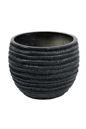 Fiber Stone Saksı Yatay Şerit Model 29 cm Antrasit - Yapay Çiçek Deposu