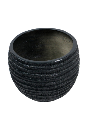 Fiber Stone Saksı Yatay Şerit Model 29 cm Antrasit - 2