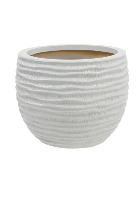 Fiber Stone Saksı Yatay Şerit Model 29 cm Beyaz - 2