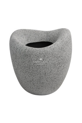 Fiber Stone Saksı Deve Kuşu Model Beton Dokulu 43 cm Gri-Siyah - 4