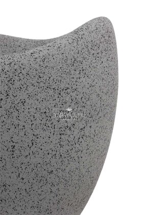 Fiber Stone Saksı Deve Kuşu Model Beton Dokulu 43 cm Gri-Siyah - 5