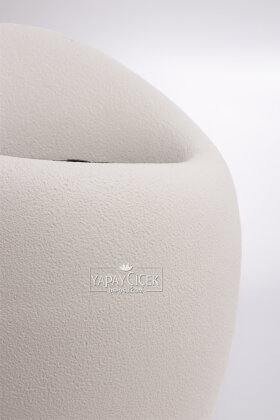 Fiber Stone Saksı Deve Kuşu Model 43 cm Kapiçino - 5