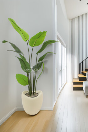 Fiber Stone Saksı Deve Kuşu 43 cm Andezit - 2