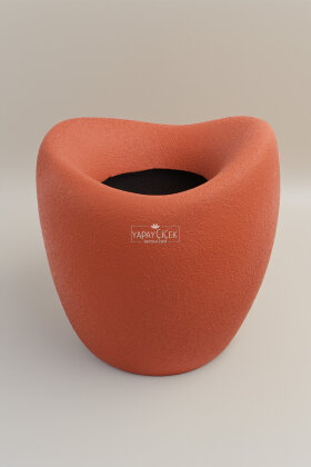 Fiber Stone Saksı Deve Kuşu Model 43 cm Kiremit - Yapay Çiçek Deposu