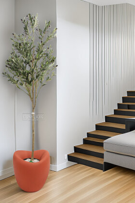 Fiber Stone Saksı Deve Kuşu Model 43 cm Kiremit - 2