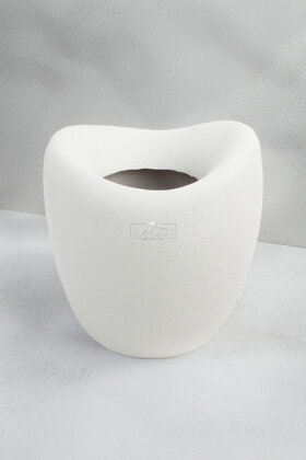 Fiber Stone Saksı Deve Kuşu Model 43 cm Kırık Beyaz - Yapay Çiçek Deposu