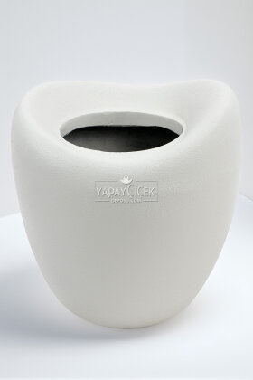 Fiber Stone Saksı Dinazor Yumurtası 43 cm Andezit - Yapay Çiçek Deposu