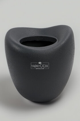 Fiber Stone Saksı Dinazor Yumurtası 43 cm Antrasit - Yapay Çiçek Deposu