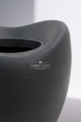 Fiber Stone Saksı Dinazor Yumurtası 43 cm Antrasit - 3
