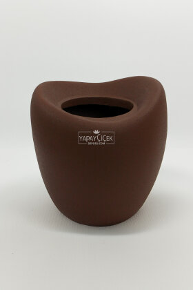 Fiber Stone Saksı Dinazor Yumurtası 43 cm Kahverengi - 2