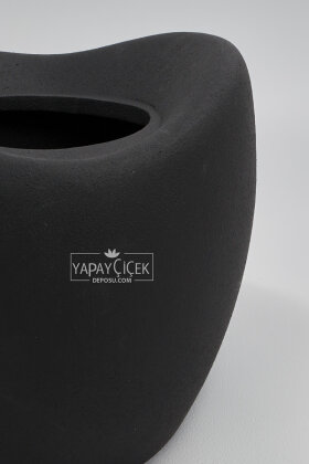 Fiber Stone Saksı Dinazor Yumurtası 43 cm Siyah - 3