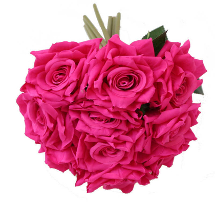 10lu Lüx Gul Demeti 25 cm Fuşya - 2