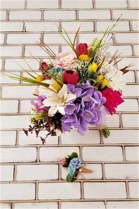 Gelin Çiçeği Berisa 2li Set (Gelin Buketi, Yaka Çiçeği) - 1