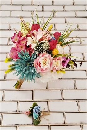 Gelin Çiçeği Berisa 2li Set (Gelin Buketi, Yaka Çiçeği) - 2