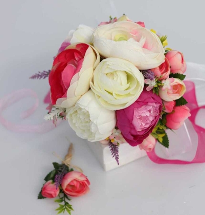 Gelin Buketi Gelin Çiçeği Avangart Pembe - 5