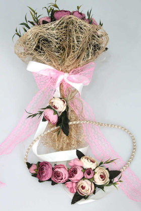 Gelin Buketi Pastel Şakayıklar 3lü Set - 4