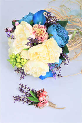 Gelin Çiçeği Sophia 2li Set (Gelin Buketi, Yaka Çiçeği) - 4