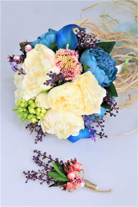 Gelin Çiçeği Sophia 2li Set (Gelin Buketi, Yaka Çiçeği) - 5