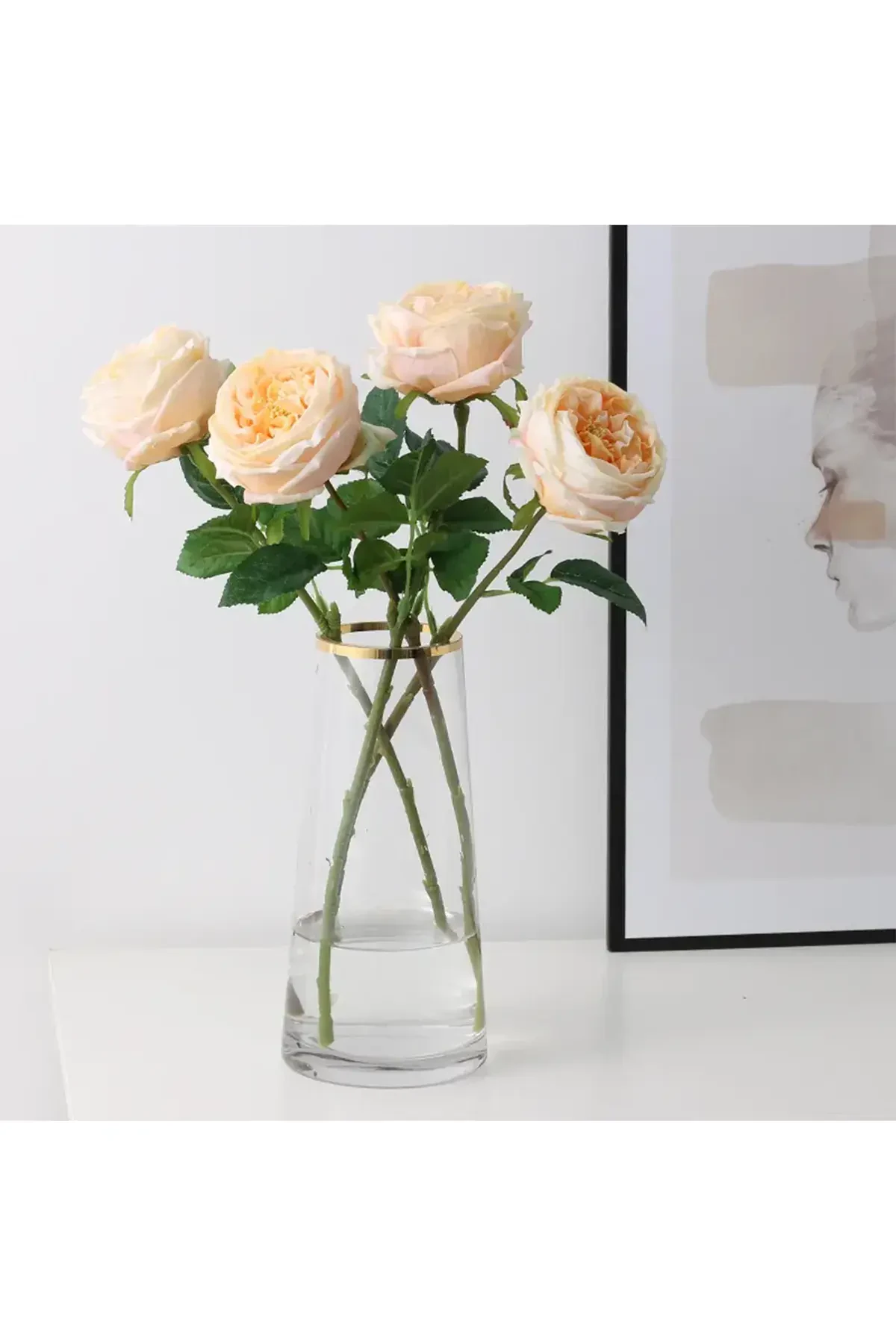 Yapay Lüx Islak Şakayık 45 cm Somon-Krem - 6