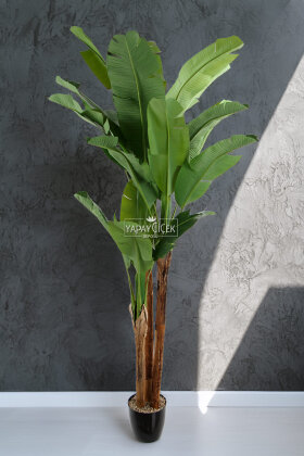 Yapay Ağaç 3 Gövde Tropik 22 Yapraklı Muz Gerçek Doku 240 cm - 2