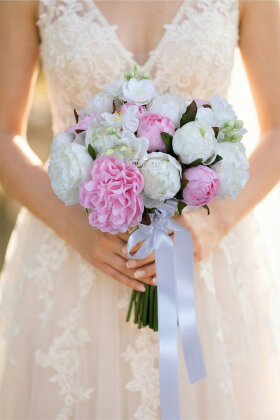 Gönülçelen Şakayık Gelin Buketi 2li Set - Yapay Çiçek Deposu